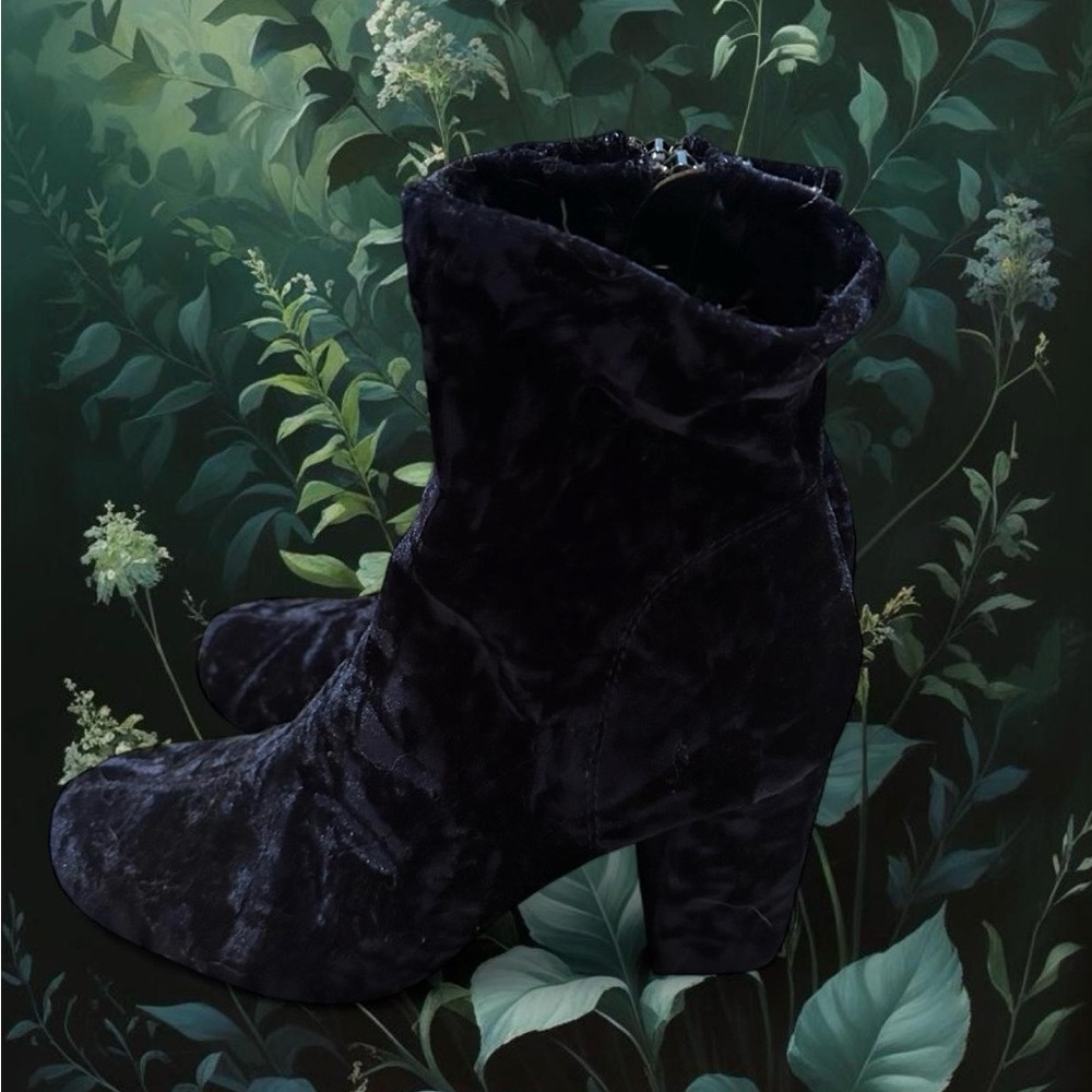 MIA Blue Velvet Ankle Boots